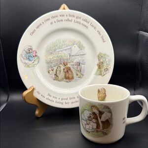 Wedgwood White and Blue Children's Plate and Mug Set